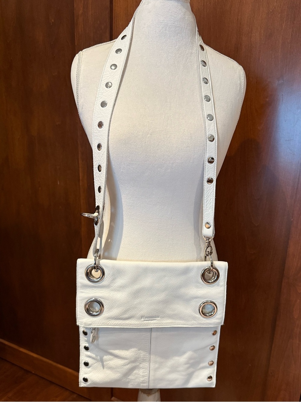 ⚜️ HAMMITT MONTANA LARGE WHITE LEATHER W/ SILVER HARDWARE EXCELLENT CONDITION ⚜️